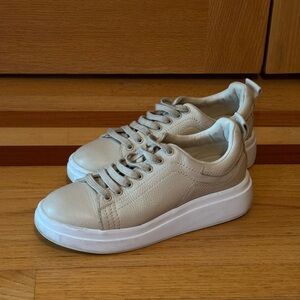 Zara Women's Cream Platform Sneakers